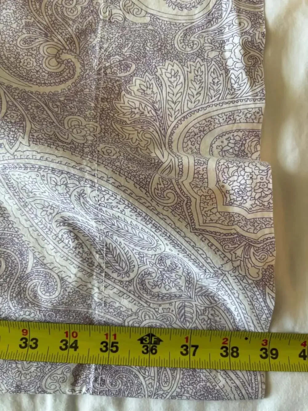 Lauren Ralph Lauren King Pillowcases Set of 2 Purple White Paisley 100% Cotton